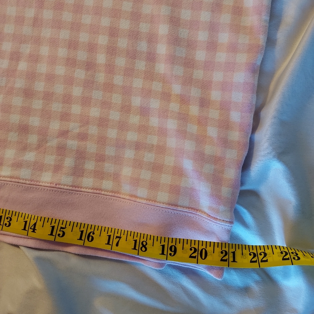 Draper James Women's Sweatshirt Size XL Pink Gingham  Checked Cottagecore Spring - Picture 6 of 10